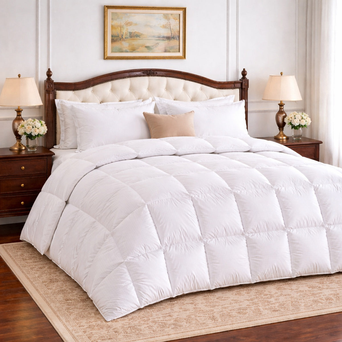 Hotel-White Goose Down Comforter | Quality Sheets | REB display picture 1