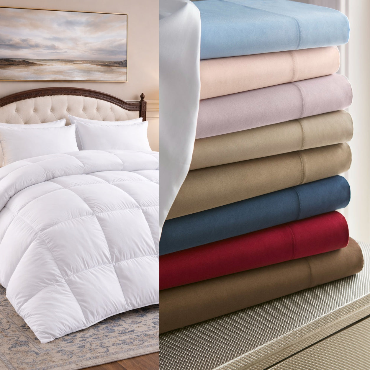 1200 Thread Count Egyptian Cotton Duvet Cover & Down Comforter Bundle