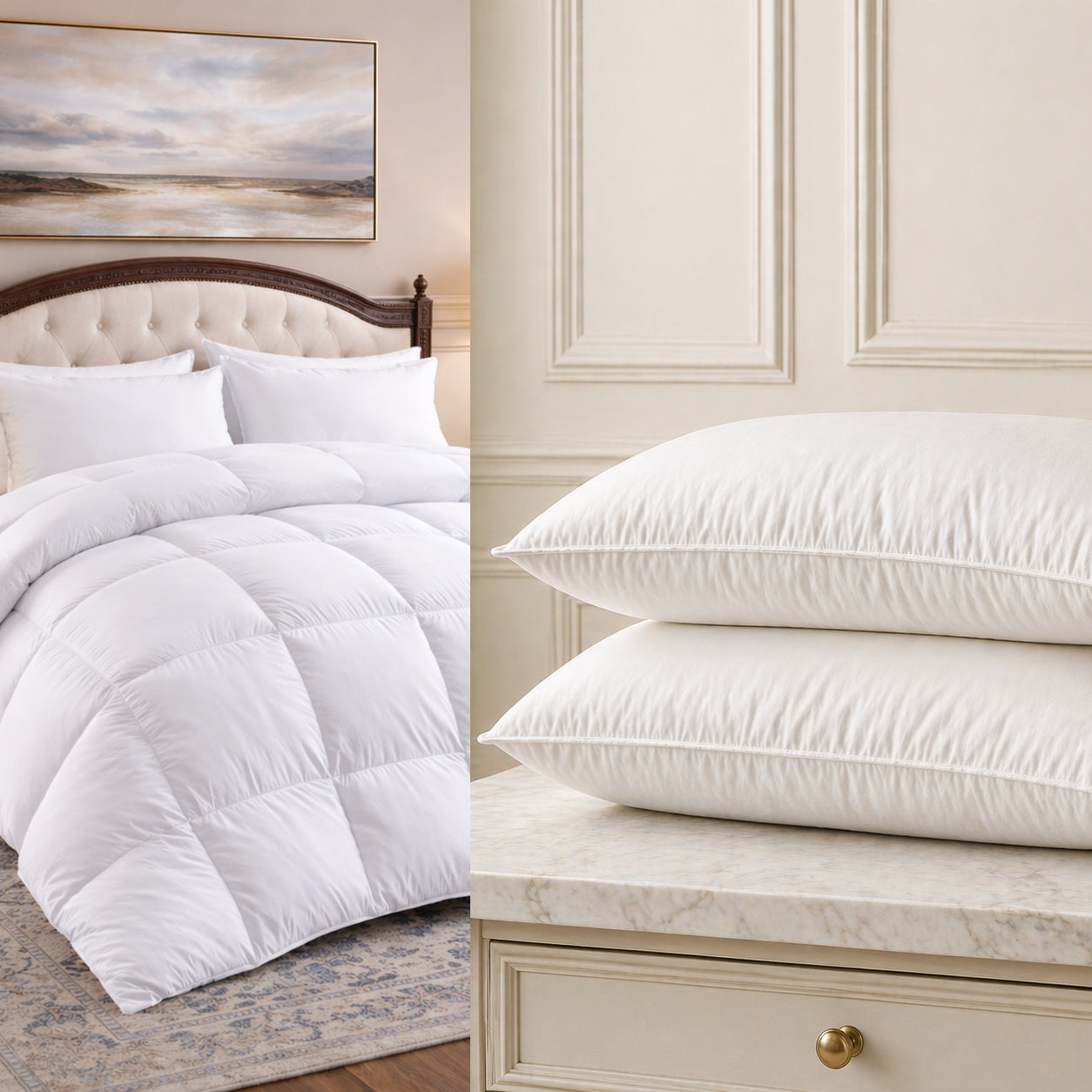 750 Fill Power Goose Down Comforter & Pillow Combo