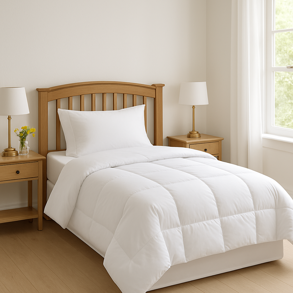 Twin/Twin XL Goose Down Comforter 750 Fill Power All Year Warm - 100% Egyptian Cotton Cover