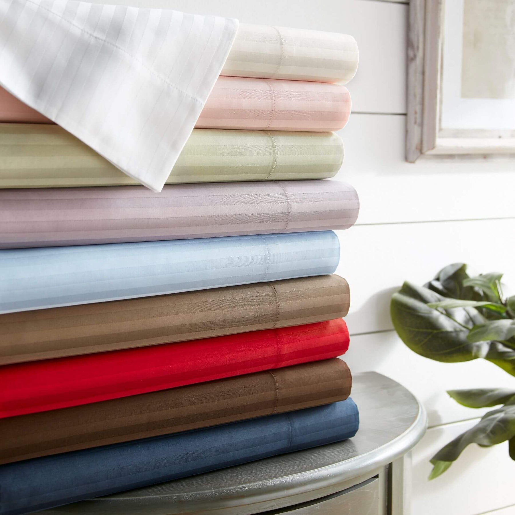 BLUENILEMILLS Premium Ultra Soft Deep Pocket Striped 650 Thread Count  Combed Egyptian Cotton Sheet Set並行輸入