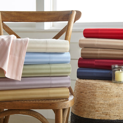 600 thread count egyptian cotton split king stripe sheets