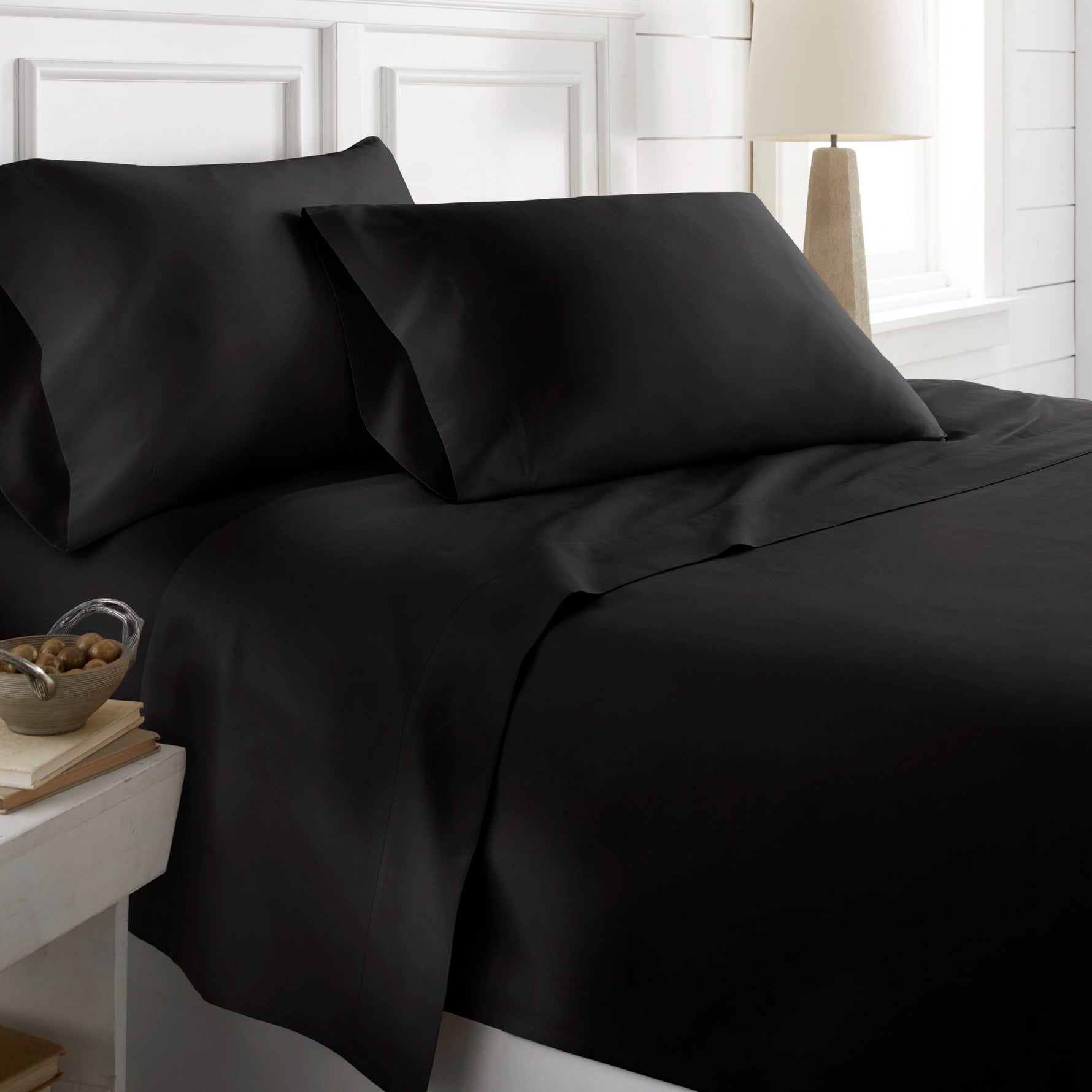 400 Thread Count 100% Egyptian Cotton Black Duvet Cover Set