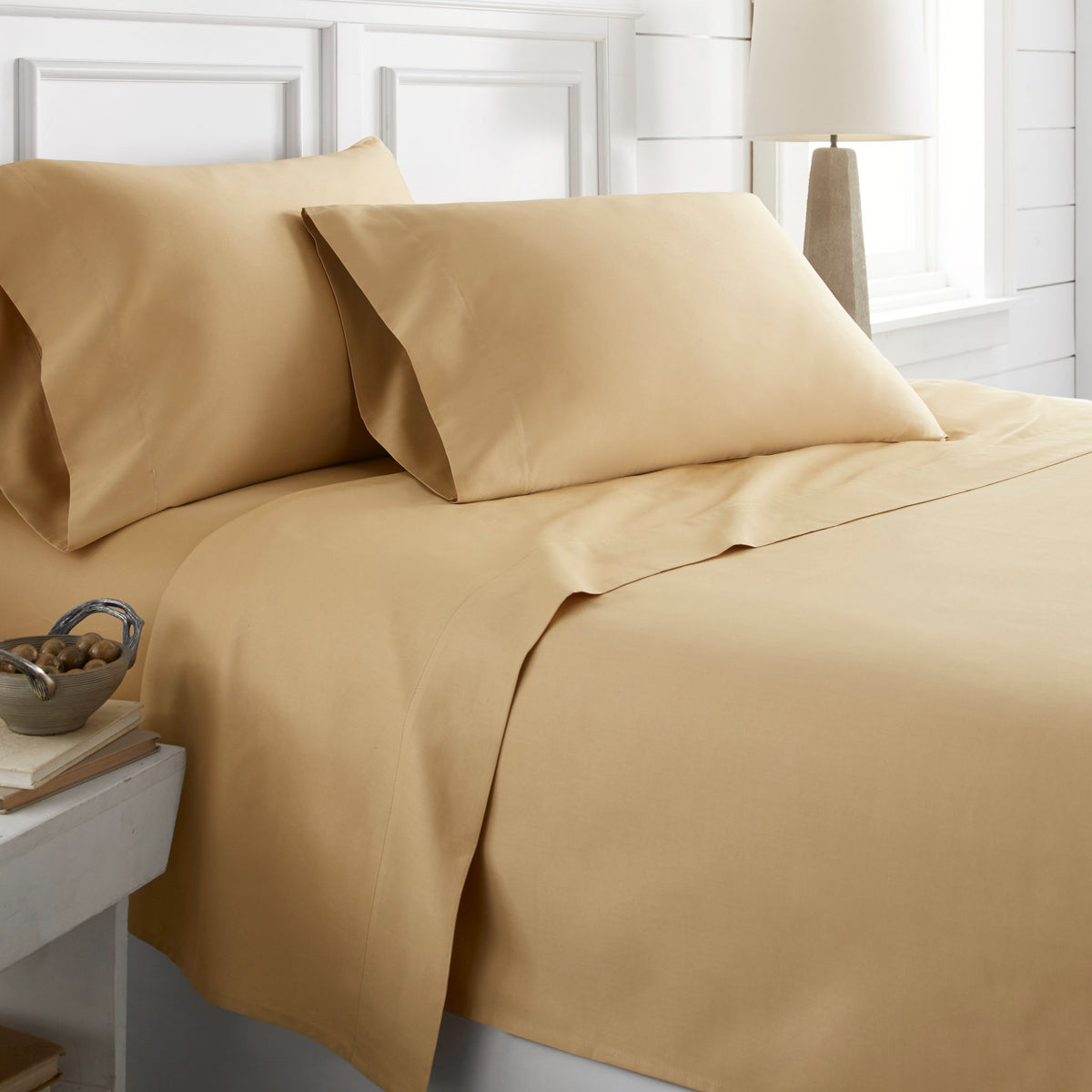 1500 Thread Count 100% Egyptian Cotton Gold Duvet Cover Set