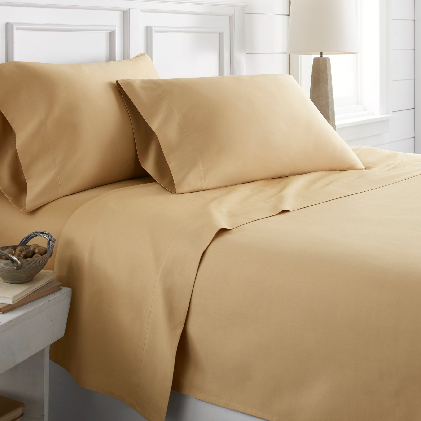 400 Thread Count 100% Egyptian Cotton Gold Duvet Cover Set