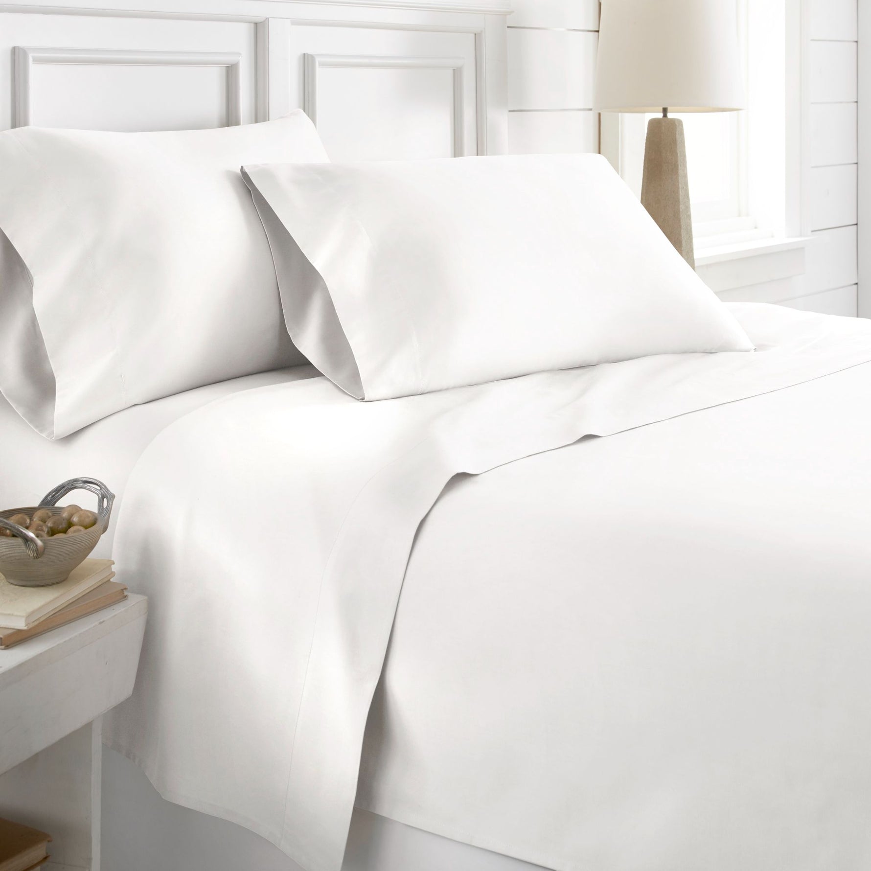 400 Thread Count 100% Egyptian Cotton White Duvet Cover Set
