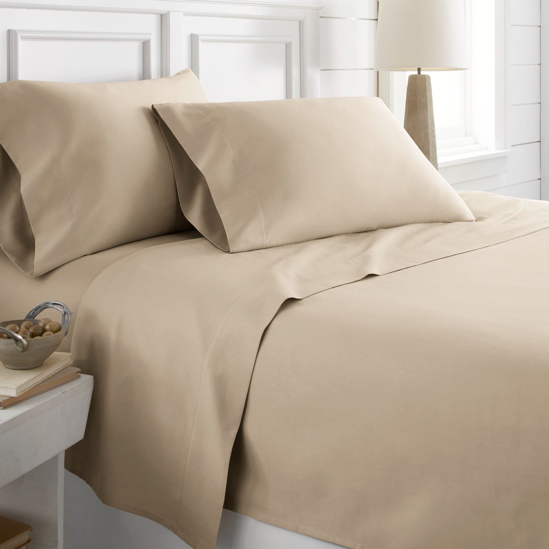 Royal Tradition Solid 600 Thread Count, 100-Percent Cotton Bed Sheets Inclu  シーツ、カバー