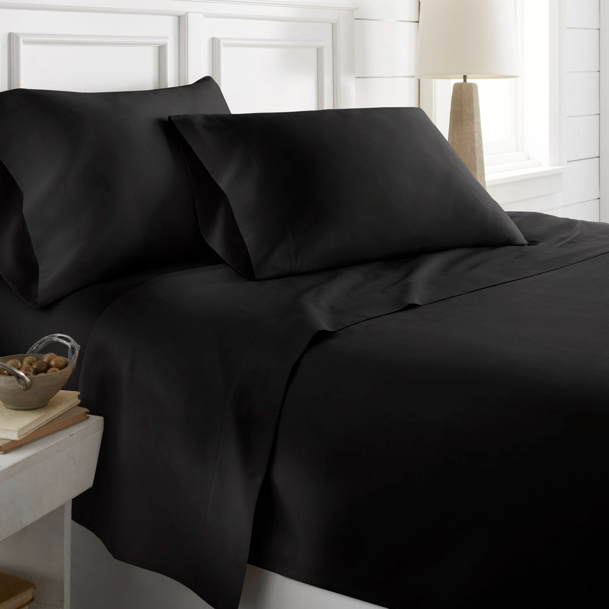 800 Thread Count Egyptian Cotton Solid Black Sheets