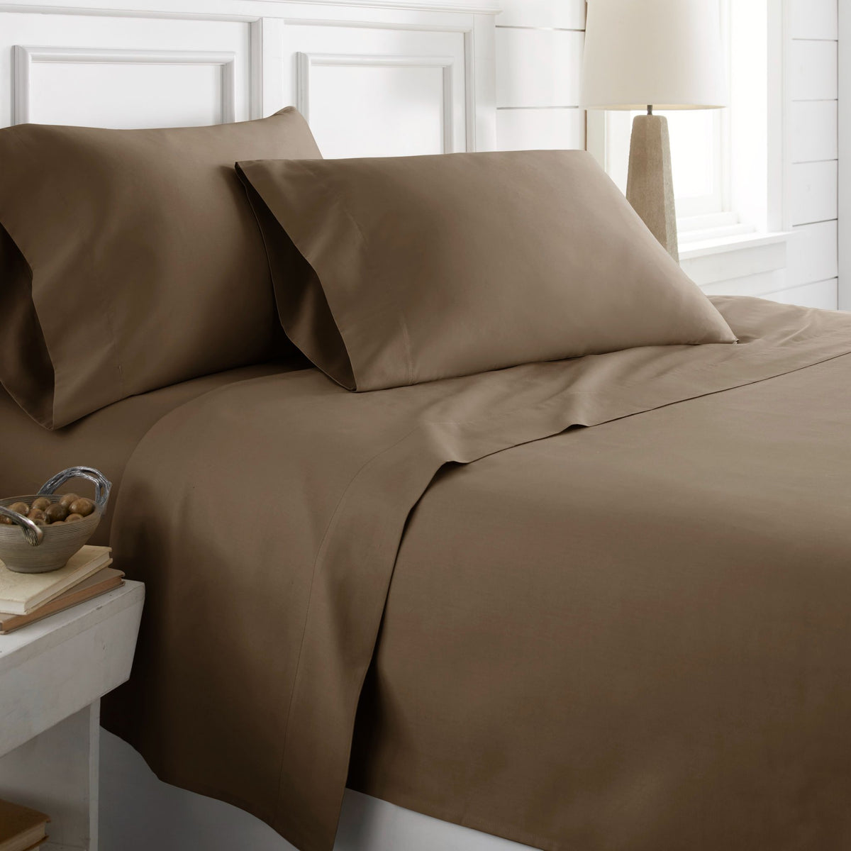1200 Thread Count Egyptian Cotton Solid Chocolate Sheets