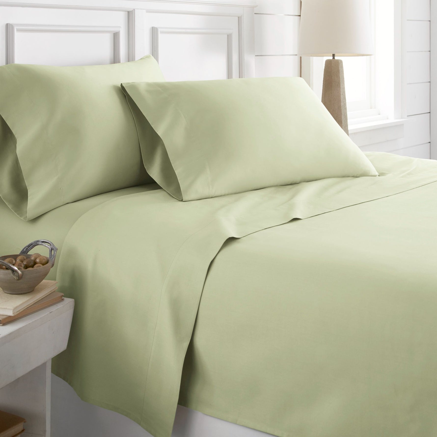 Egyptian Cotton Solid Sage Sheets