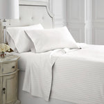 800 Thread Count Egyptian Cotton Stripe White Sheets