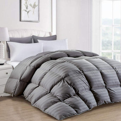striped grey goose down comforter